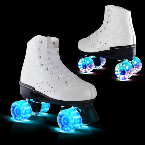 Flash Wheel Roller Skates Double Line Skates Women Female Adult With LED Lighting
