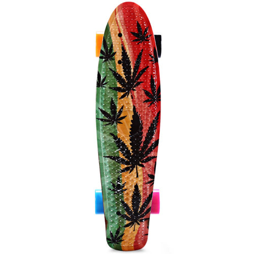 Skateboard 22 inch Graffiti Maple Printing Leaf Retro penny board